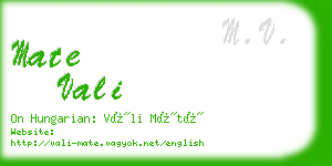 mate vali business card